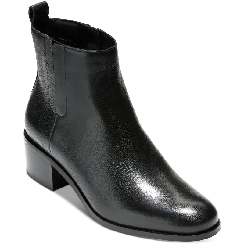 Addie Womens Leather Ankle Booties