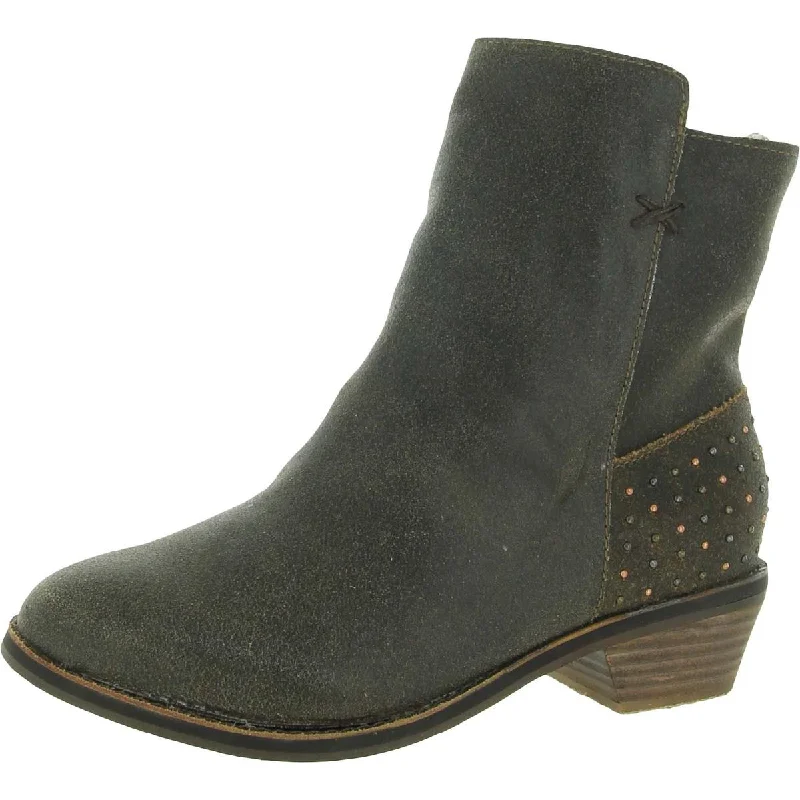 Adora Womens Leather Zipper Ankle Boots