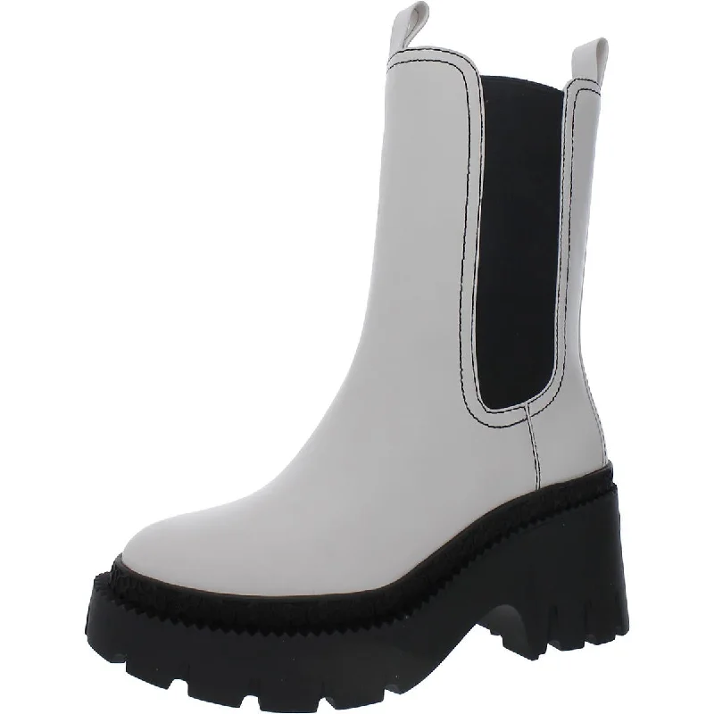 ALEXA LEATHER Womens LEATHER ROUND TOE Mid-Calf Boots