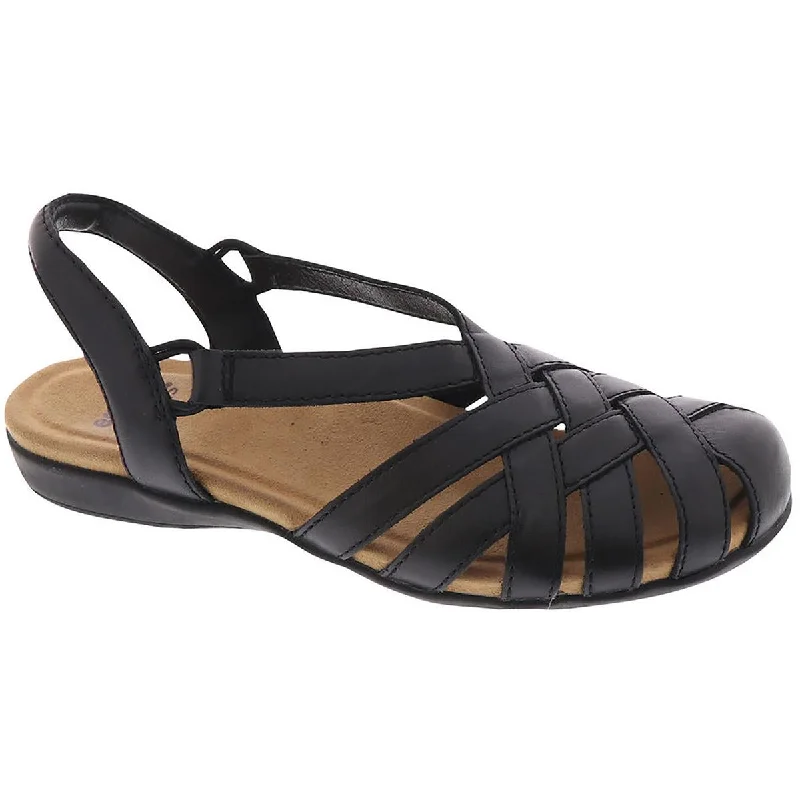 Berri  Womens Round Toe Woven Slingback Sandals
