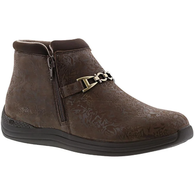 Blossom Womens Leather Pull On Ankle Boots