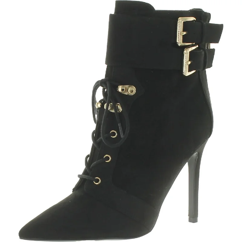Bossi 3 Womens Faux Suede Pointed Toe Ankle Boots