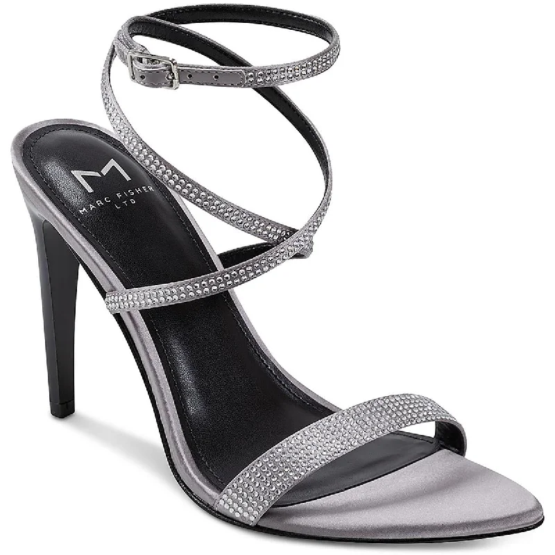 Cammile Womens Embellished Ankle Strap Heels