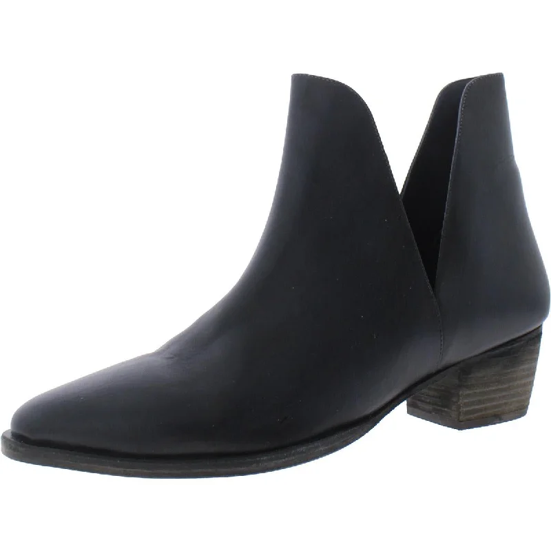Charm Double V Womens Padded Insole Block Heel Ankle Boots