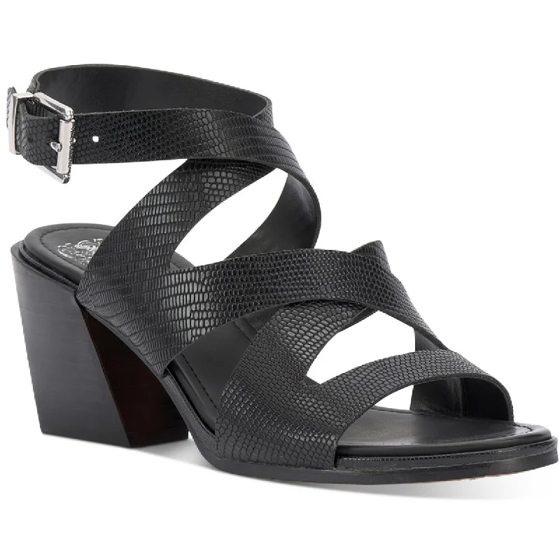 Deverey  Womens Leather Open Toe Heels