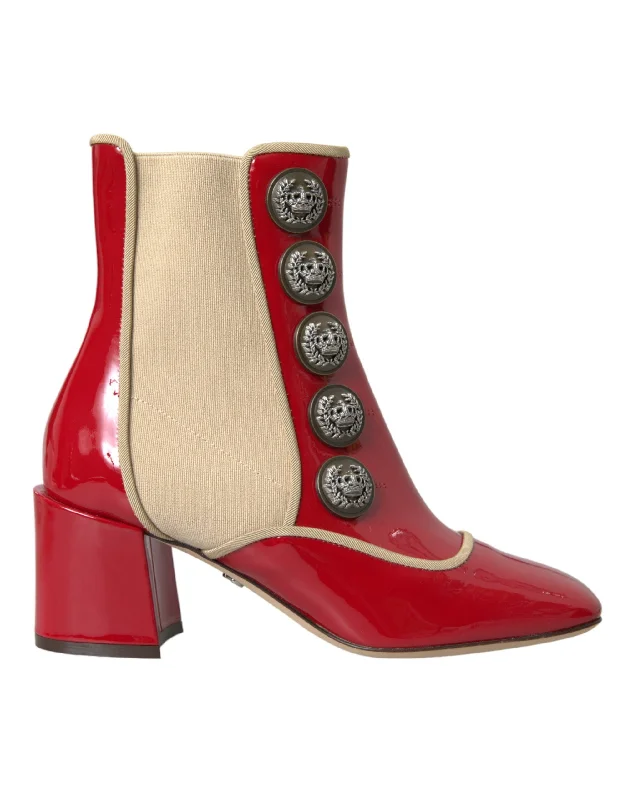 Dolce & Gabbana   Leather Embellished Mid Calf Boots Women's Shoes