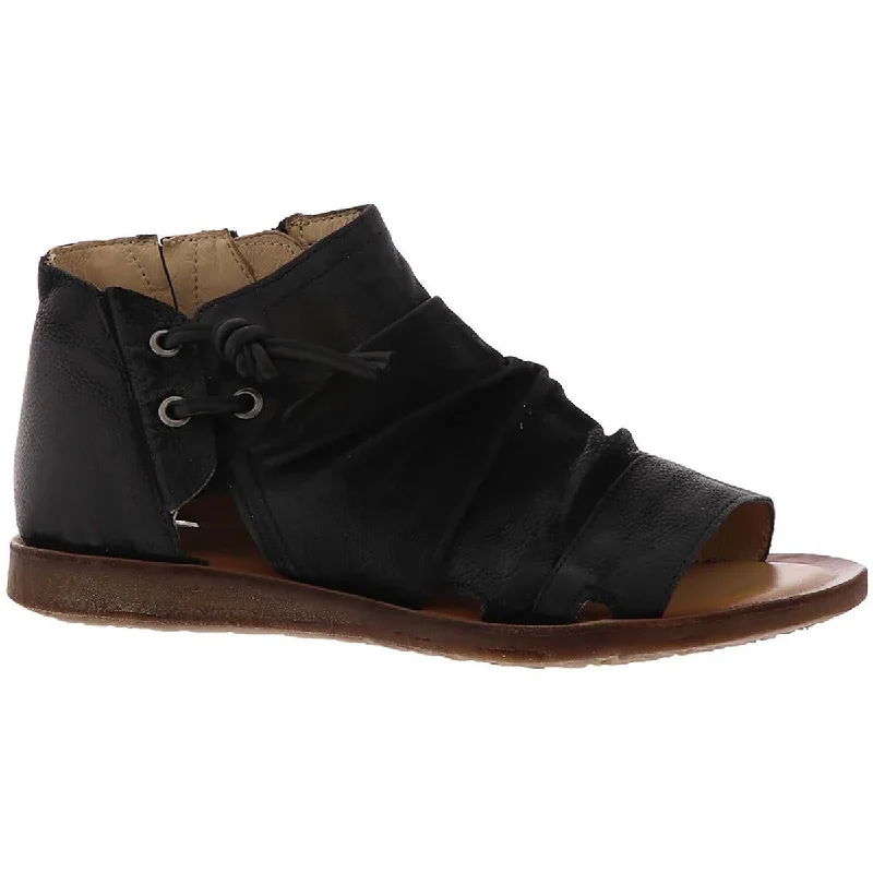 Fuller Womens Leather Open Toe Flats Shoes