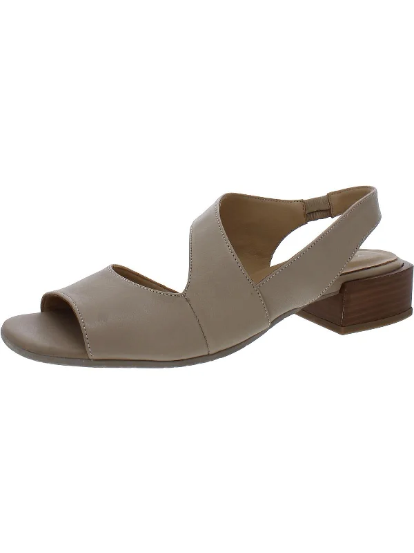Gina Womens Leather Square Toe Block Heel