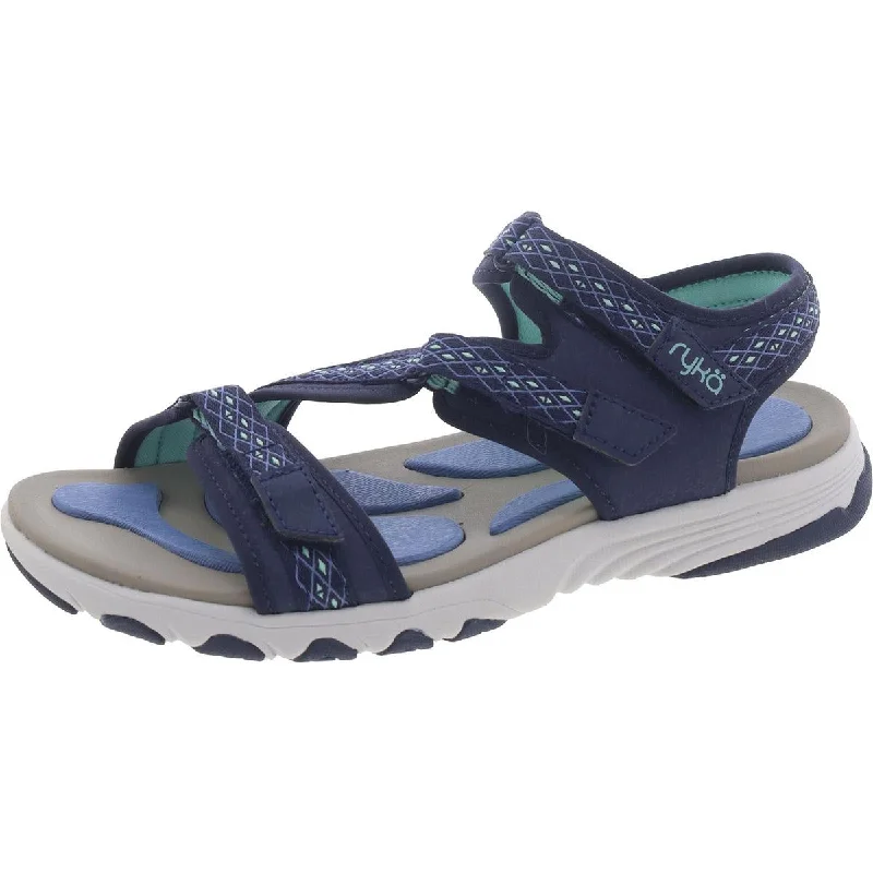 Ginger Womens Faux Leather Flats Sport Sandals