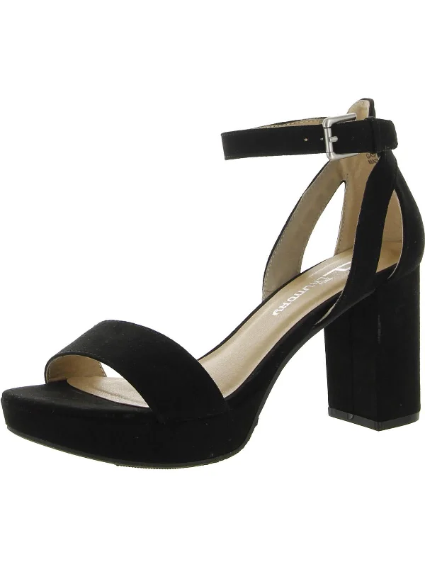 Go On Womens Ankle Strap Heels Block Heel