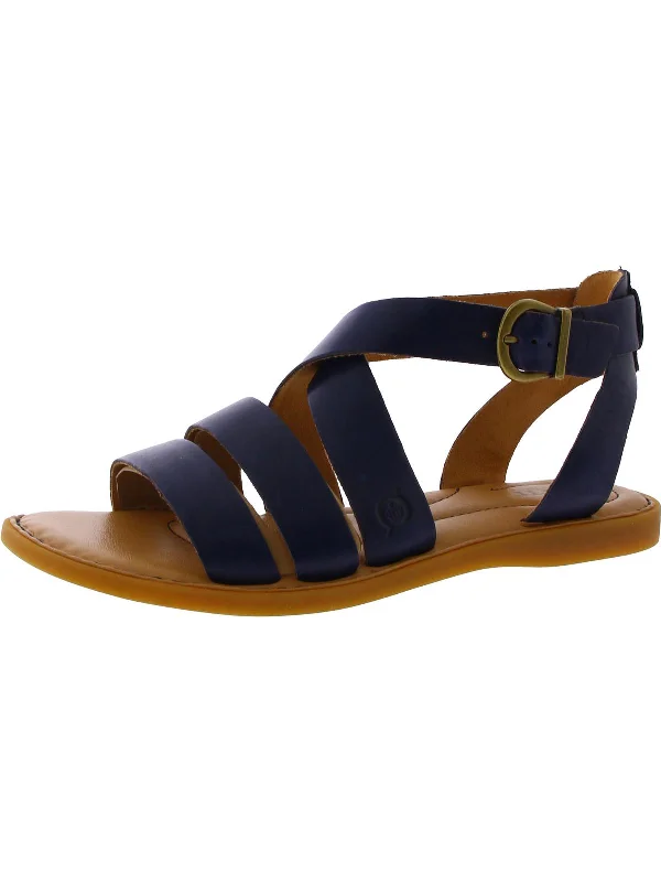 Imogen Womens Faux Leather Open Toe Ankle Strap
