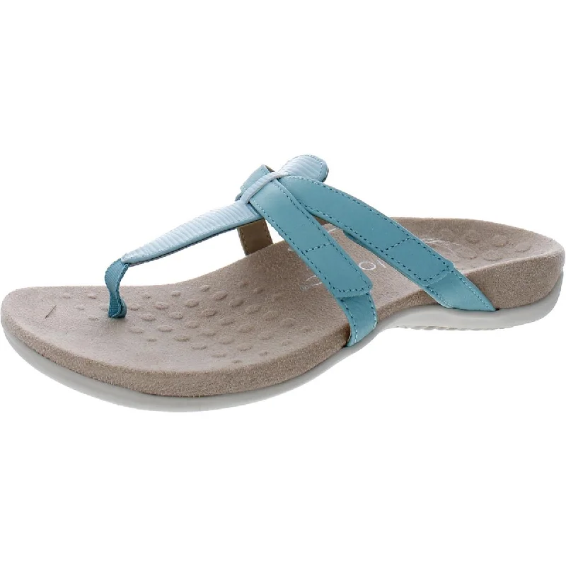 Karley Womens Leather Thong Slide Sandals