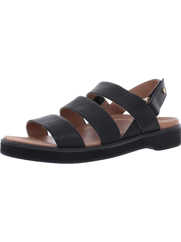 Keomi Womens Leather Flat Footbed Sandals
