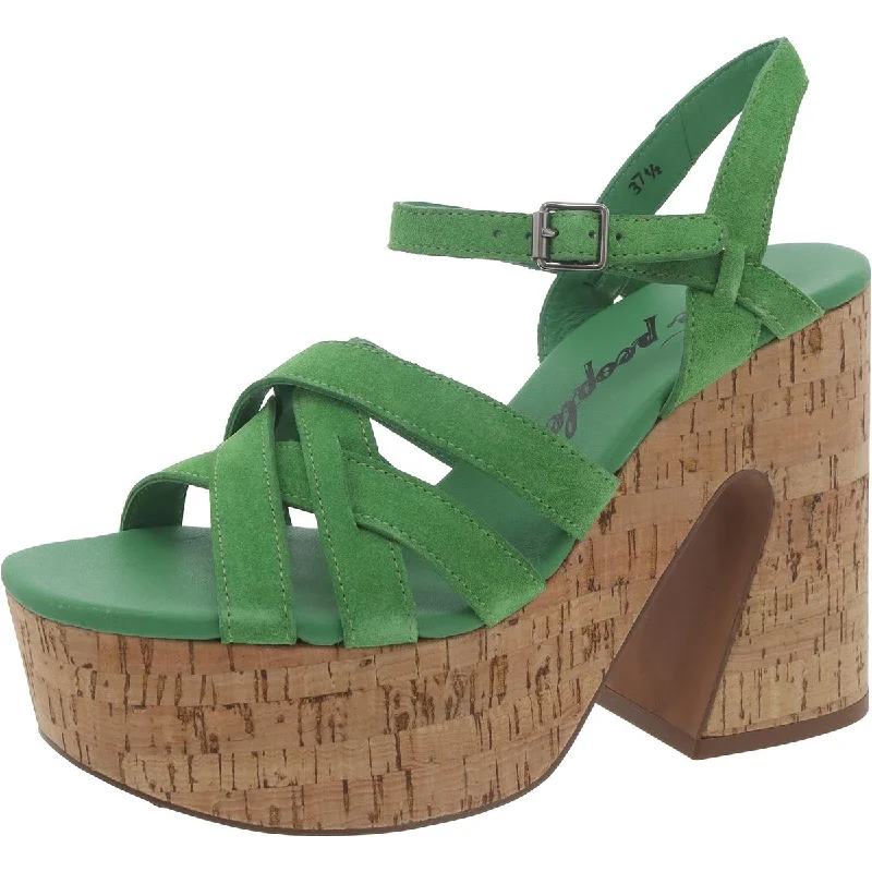 Lisbon MJ Womens Suede Strappy Platform Sandals