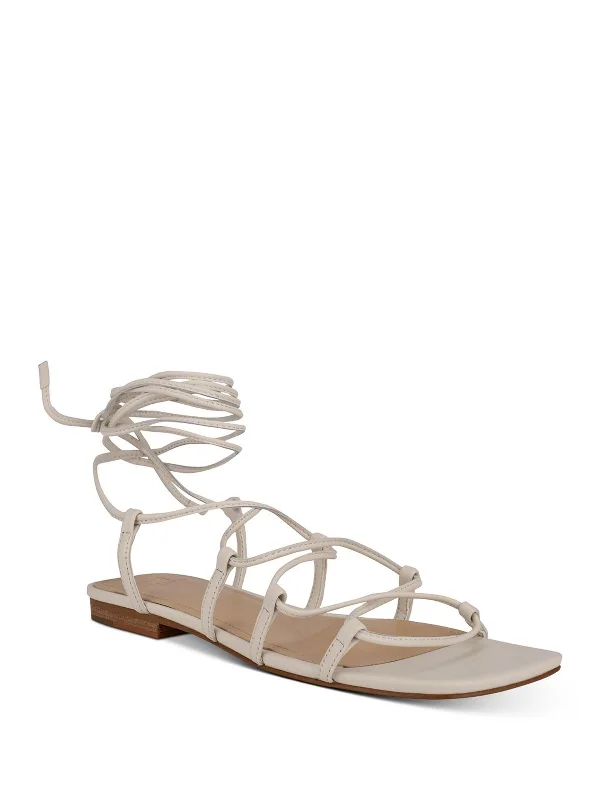 Mahalia Womens Leather Ankle Flat Sandals
