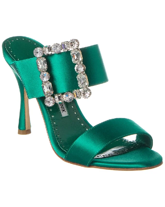 Manolo Blahnik Verda 105 Satin Sandal