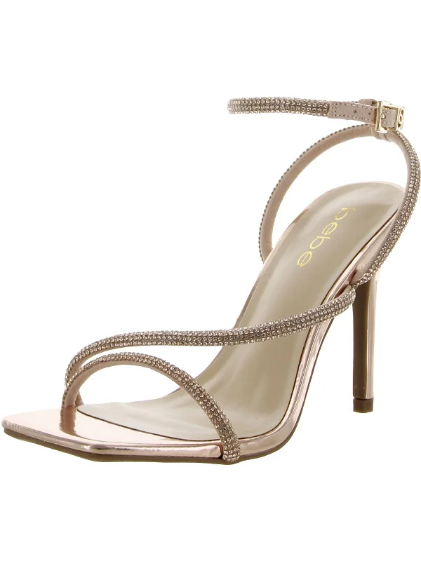 Millan Womens Rhinestone Ankle Strap Heels