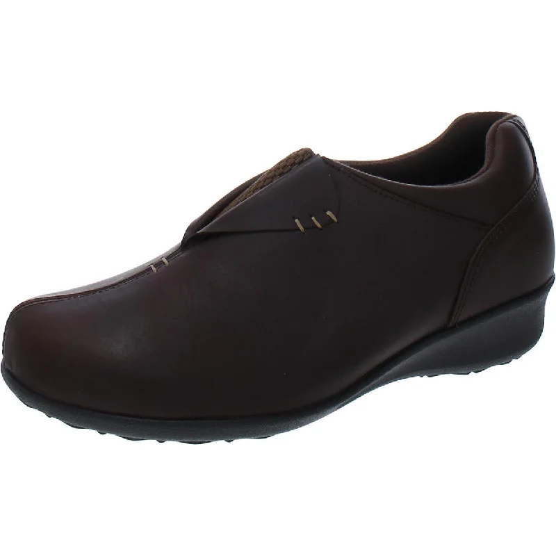 Naples Womens Leather Slip On Wedge Boots