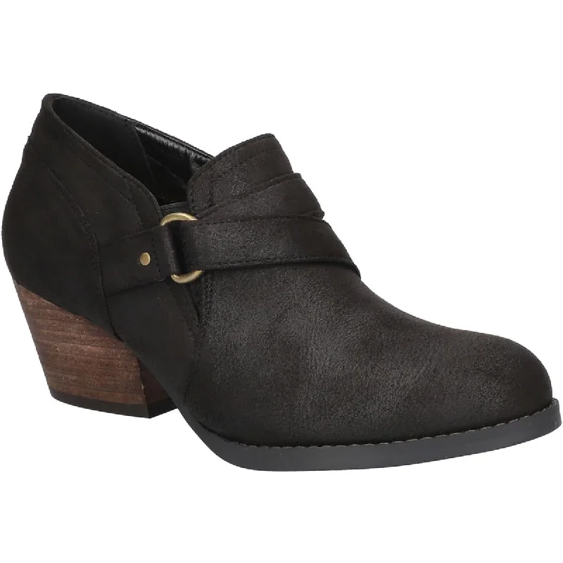 Odette Womens Block Heel Zipper Ankle Boots