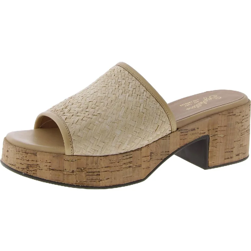 One Of A Kind Womens Burnished Peep-Toe Platform Sandals
