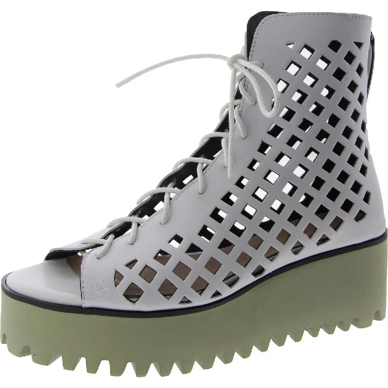 OT Perf Flatform Camper Womens Laser Cut Lace-Up Flatform Sandals