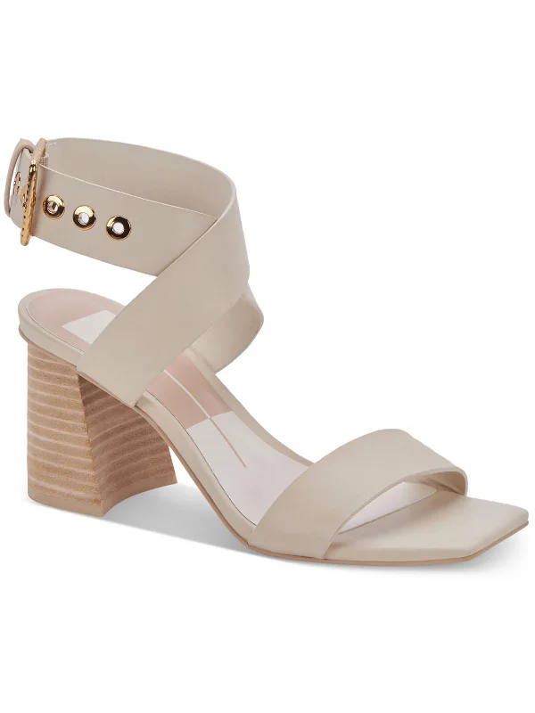 Paytin Womens Leather Square Toe Block Heel