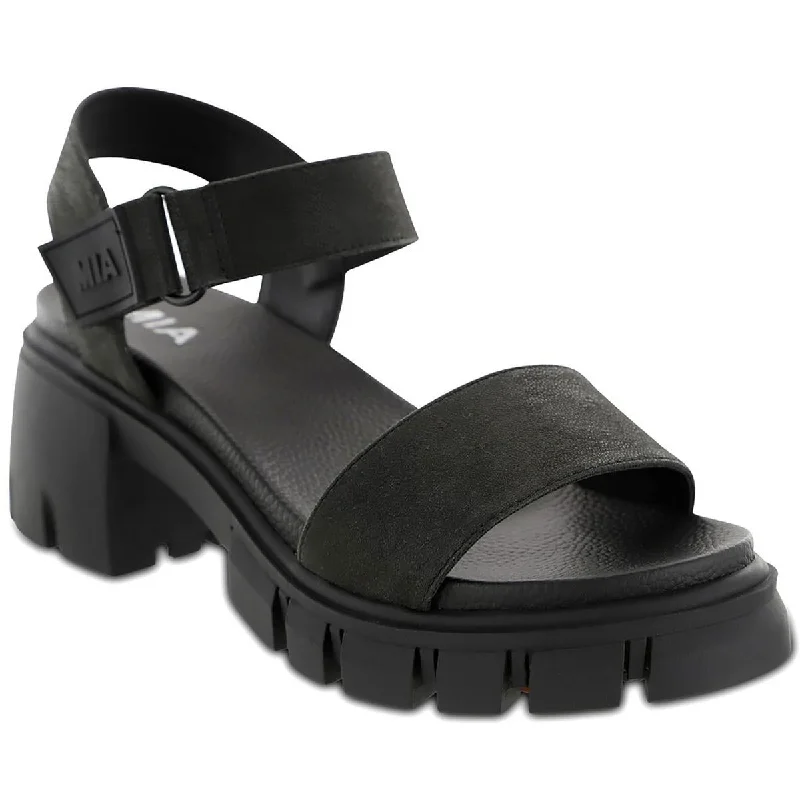 Skyler Womens Ankle Strap Open Toe Block Heel