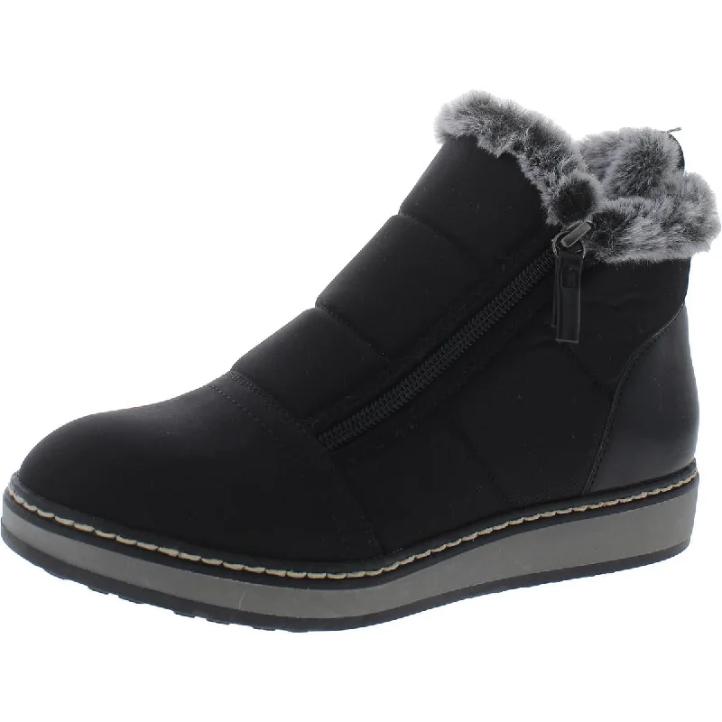Taurus Womens Faux Leather Trim Faux Shearling Winter & Snow Boots