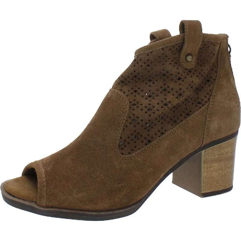 Trixie Womens Suede Open Toe Booties