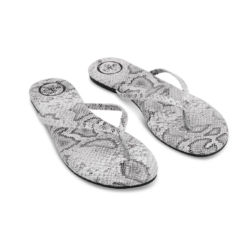 Women's Indie Sandals In Light Grey Python
