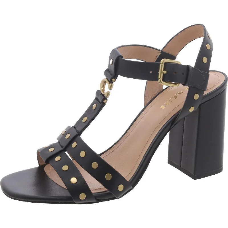 Womens Leather Ankle Strap Heels