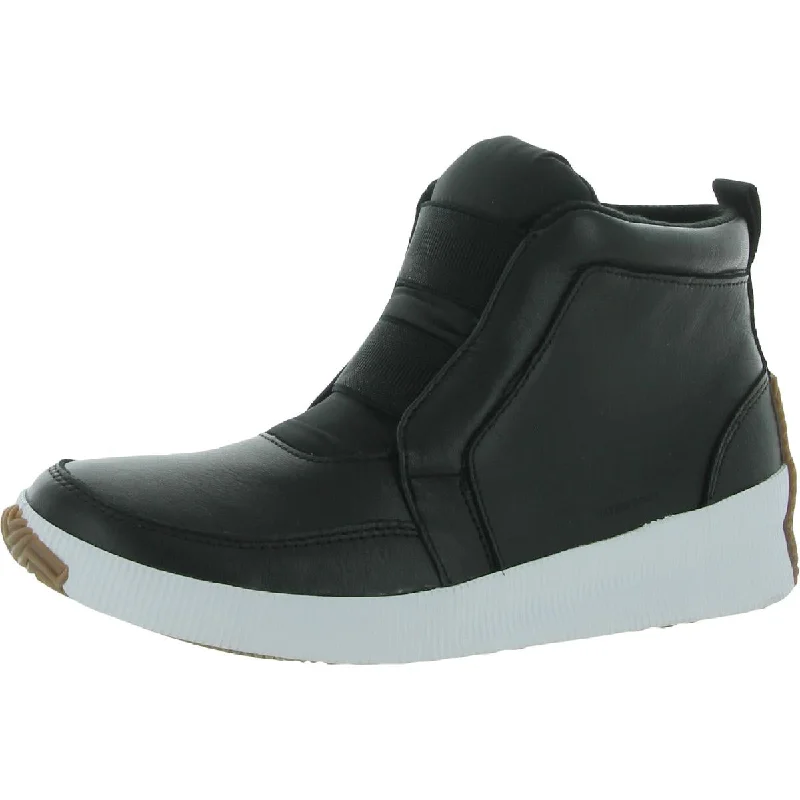 Womens Leather Slip On Ankle Boots