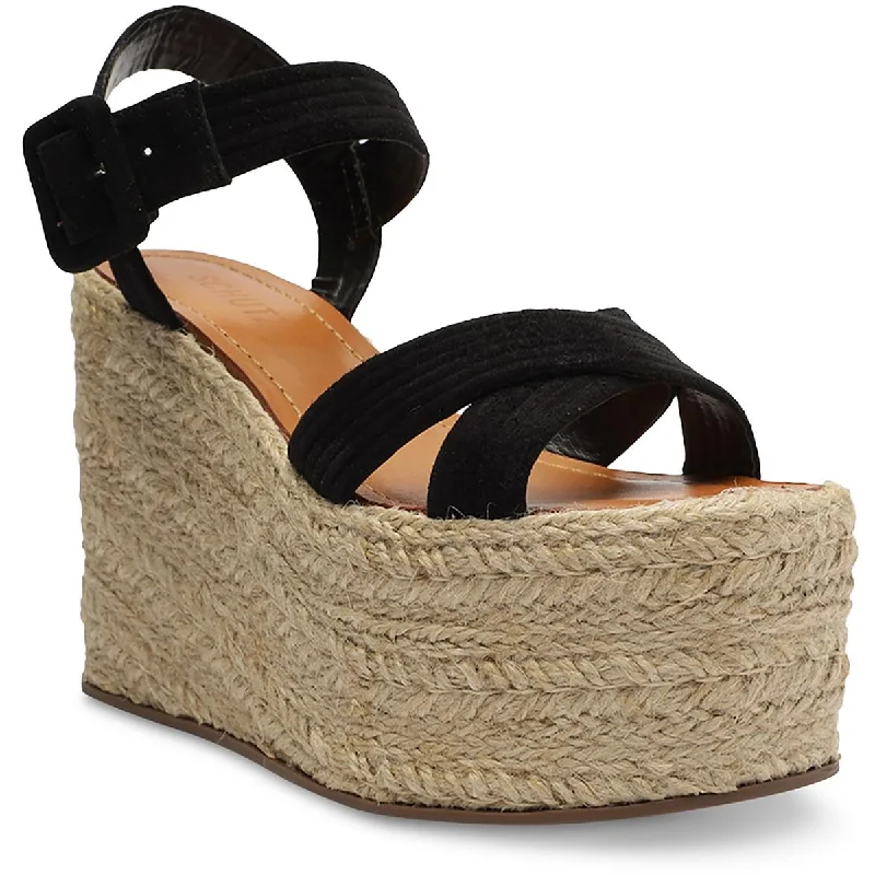 Womens Slip On Ankle Strap Platform Sandals