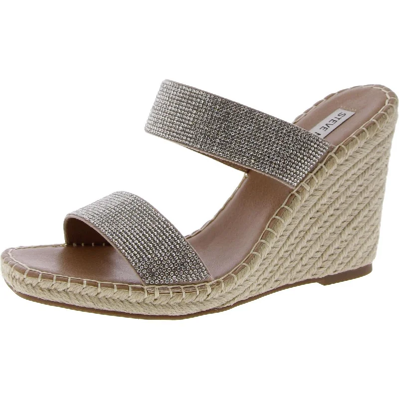 Womens Slip On Open Toe Wedge Sandals